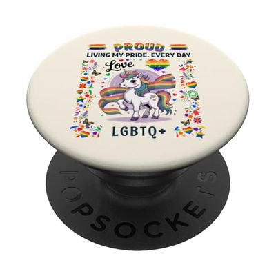 Idea de bandera del orgullo gay para mujeres Lesbianas y LGBT Rainbow Pride PopSockets PopGrip Adhesivo
