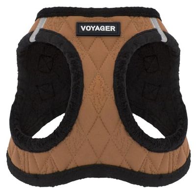 Voyager Step-In Plush Pettorina Per Cani by Best Pet Supplies - Imbracatura per Cani di Piccola e Media Taglia, Tessuto Felpato, Beige, S - Petto 37-40 cm
