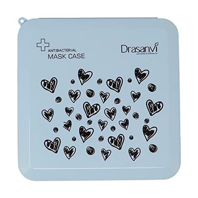 DRASANVI PORTACARELLA ANTIBACTERIALE Blu Cuori, Tinta Unita, Estándar