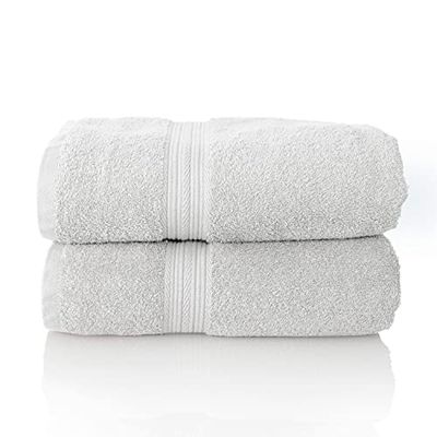 ALCLEAR set of terry hand towels, range of soft and highly absorbent towels, OEKOTEX 100 certified, 5 colours & 5 sizes, colour: WHITE, 2 x sauna towels 70 x 200 cm