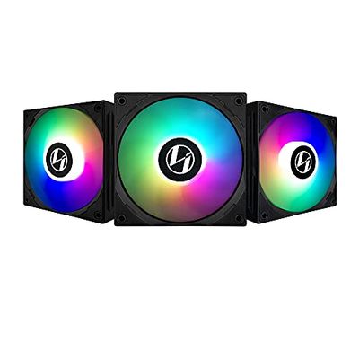Lian-Li ST120 RGB PWM 3-pack fläkt inkl. styrenhet, 120 mm fläkt, RGB, fläkt och kylning, husfläkt 120 mm rgb, fläktstyrenhet, PC, gaming PC-fläkt, svart