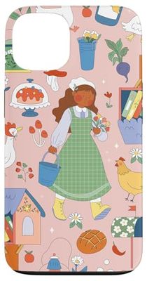 cottagecore black african girl library duck retro whimsical Case for iPhone 13