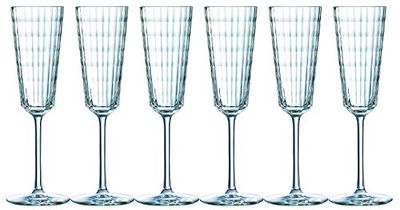 CreaTable, 21078, Série Iroko, Champagne 17 Cl Verres Ensemble 6 Morceaux de Verre