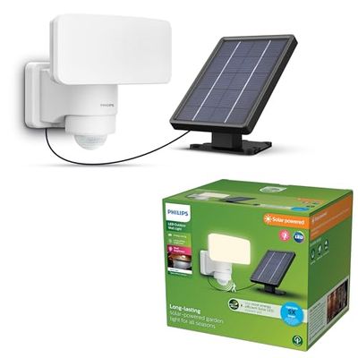Philips Tylus Projecteur Extérieur UltraEfficient avec Capteur, 3000 K, 1000/50 lm, Blanc