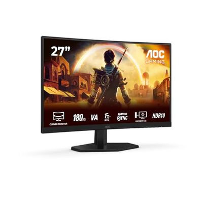 AOC Gaming C27G42E - Monitor Curvo Full HD de 27 Pulgadas, 180 Hz, 0,5 ms, FreeSync Premium (1920x1080, 1x HDMI 2.0, 1x DisplayPort 1.4) Negro