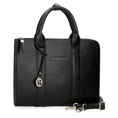 Pepe Jeans Elia Bolso para Portátil Negro 33x24x2,5 cms Piel sintética by Joumma Bags