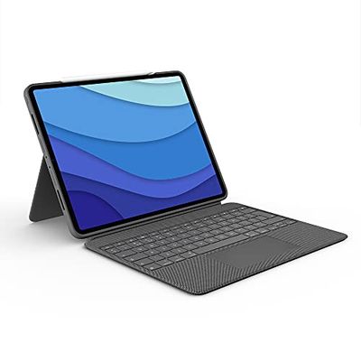 Logitech Combo Touch iPad Pro 12,9" (5e, 6e generatie - 2021, 2022) Toetsenbordcase - afneembaar verlicht toetsenbord met standaard, click-anywhere trackpad, Smart Connector, QWERTY US Intl - Grjis
