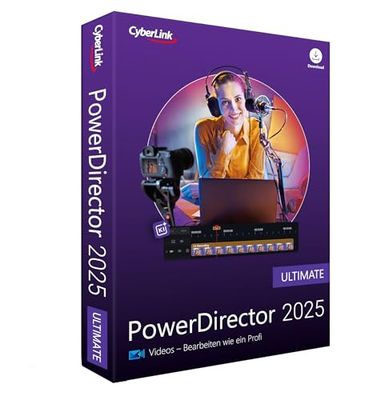 CyberLink PowerDirector 2025 Ultimate | Professionellt videoredigeringsprogram för PC med greenscreen och tusentals effekter | Fotoshow | För varje filmproduktion| Skärminspelare | Windows [Box]