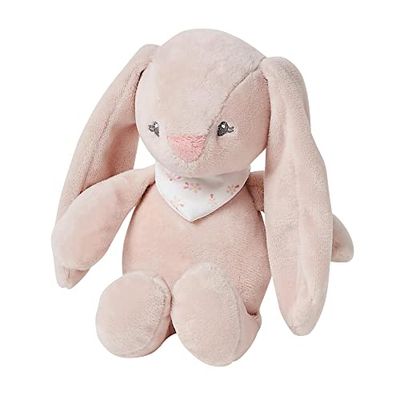 Nattou Peluche mini de poliéster, Conejo Pomme, Sonajero integrado, Aprox. 20 cm, Alice y Pomme, Rosa