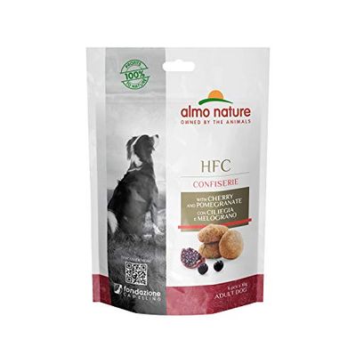 Almo Nature HFC Confiserie Snack pour Chiens Adultes avec Cerise et Grenade - 12 enveloppes de 10 g.