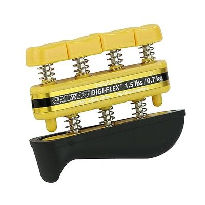 Cando 10-0740 Hand exerciser - finger grip strengthener Digi-Flex, yellow (very light), 1.5lbs