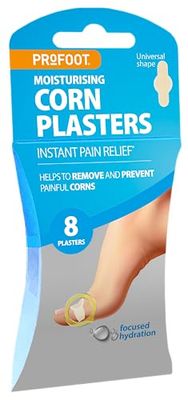 Profoot Moisturising Corn Plasters - Instant Pain Relief - Helps to Remove and Prevent Painful Corns - 8 Hydrocolloid Plasters
