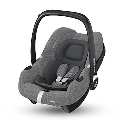 Maxi-Cosi CabrioFix i-Size, Siège Auto Bébé, 0 à 12 mois, 12 kg max., Siège Auto ISOFIX Léger (3,2 kg), Grand Canopy, Ultra-molletonné, Compatible avec les Poussettes Maxi-Cosi, Select Grey