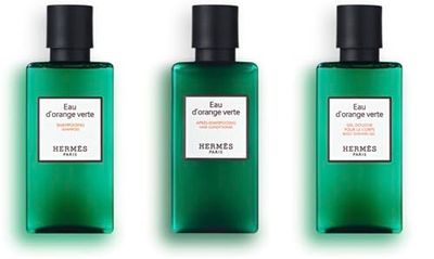 Hermes Eau d'Orange Verte Amenity Set Includes Shower Gel, Shampoo and Conditioner 80ml 2.7 ounces Each Bottle