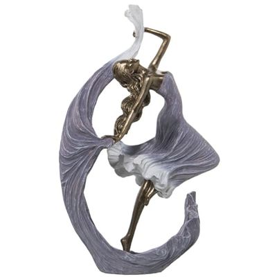 Alexandra House Living Figurine décorative Blanche dorée en Plastique pour Femme 9 x 19 x 28 cm