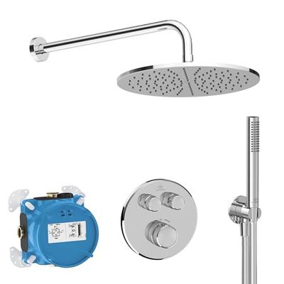 Ideal Standard - Ceratherm Navigo, Kit doccia tondo, Set 6 pezzi componenti doccia, Cromato