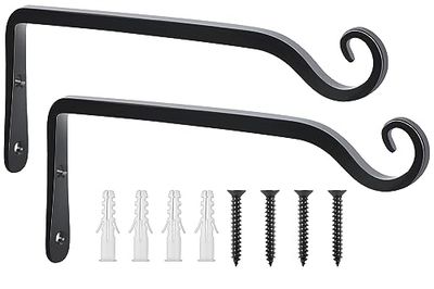 FEED GARDEN Lot de 2 crochets muraux de 25,4 cm, support décoratif droit pour plantes à suspendre, mangeoires à oiseaux, carillons, paniers de fleurs, tapis de yoga, utilisation en