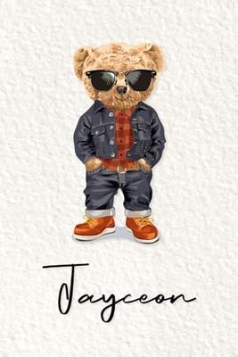 Jayceon: Cahier personnalisé avec prénom Jayceon | Cadeau d'anniversaire pour enfant, garçon, homme, copain ... | Nounours | 110 pages lignée, Petit Format 6x9 pouces (15,24 x 22,86 cm)
