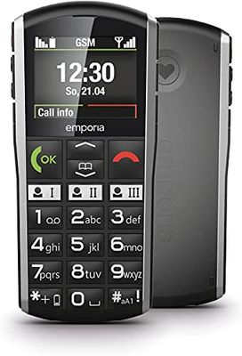 Emporia SIMPLICITY - Telefono Cellulare per Anziani, Volume alto, Display 2" a colori, Tasti Grandi, Tasto SOS, Basetta di ricarica, M4/T4 compatibile con gli apparecchi acustici, Black (Italia)