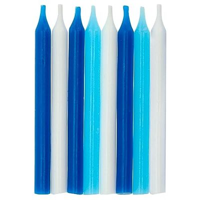 Folat 24204 Taartkaarsen, blauw, 6 cm, 16 stuks, verjaardagskaarsen voor verjaardag, verjaardagsdecoratie, voor kinderfeesten, bruiloften, bedrijfsfeesten, jubilea, 6 cm