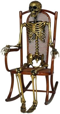 FIESTAS GUIRCA | Squelette Doré (160 cm) - Décoration d'Halloween pour Fêtes et Célébrations - Idéal pour Ambiances Terrifiantes et Thèmes de Crânes et Squelettes - Or