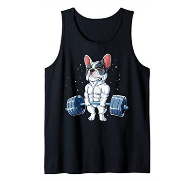 French Bulldog Weightlifting Funny Deadlift Men Fitness Gym Canotta