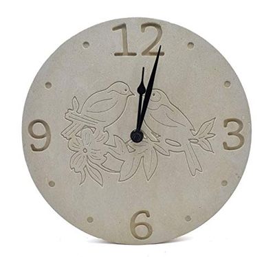OROLOGIO FILO MURO DA PARETE in Pietra Leccese con UCCELLI INNAMORATI inciso diametro 240 mod.ORPL006