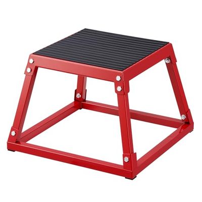 VEVOR Plyometrische Jump Box, 12" Staal, Rood, Legeringsstaal, 500lbs Gewichtscapaciteit
