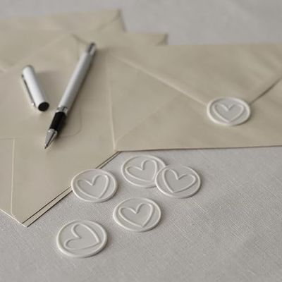 Ivory Wax Seals with Pearls, Self-Adhesive Wedding Wax Seals for Invitations, Wax Seal Stamp Kit Look, Sealing Wax Stickers, Wedding Wax Seals, Pack of 25
