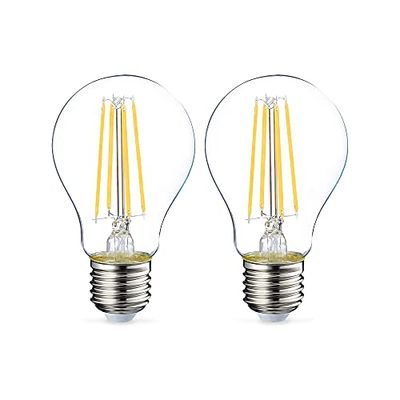 Amazon Basics Lâmpada LED E27 Edison, de 7 W (equivalente a 60 W), filamento transparente, não regulável, embalagem de 2, CRI80