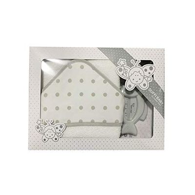 Duffi Baby 0930-11 broderad maxi badhandduk 100 x 100 cm + termometer, grå, unisex