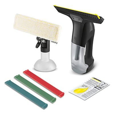 Kärcher Window Vac WV 6 Plus Multi Edition, extra lange accuduur van 100 minuten, spuitfles met microvezeldoek, 3 gekleurde vervangende zuigstrips, 20 ml concentraat voor ruitenreinigers