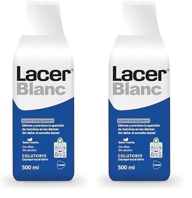 Lacer blanc menta colutorio 500 mililitro, 1 (Paquete de 2)