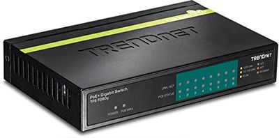 TRENDnet TPE-TG80G Gigabit PoE med 8 portar 8 x Gigabit PoE portar, 123 W PoE effektbudget, stationär ethernet-nätverksswitch, metall