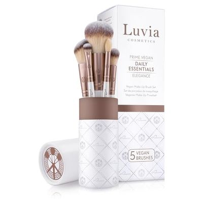 Make-up Kwastenset Luvia, Daily Essentials Set, Poeder- en Ooogkwasten, 5 veganistische cosmetische Kwasten, Make-up Kwasten