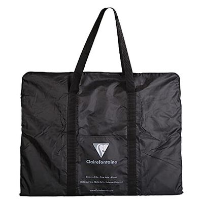 Clairefontaine - Ref 90171C - Bolsa portafolio - 55 x 40 cm de tamaño, protege y lleva carpetas de arte - Apto para llevar sobre hombro o en la mano - Funda negra