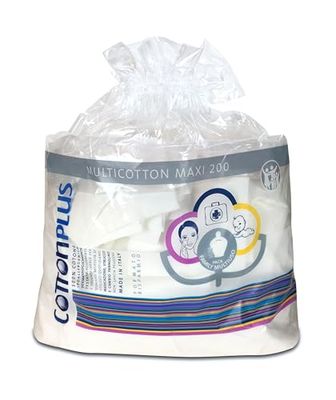 Cotton Plus MULTICOTTON MAXI 200 PZ-FALDINE 100% COTON ADAPTÉ À TOUTE LA FAMILLE