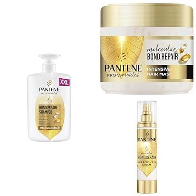 Bundle of Pantene Bond Repair Shampoo 1L, 300ml Mask, and 90ml Leave on Treatment