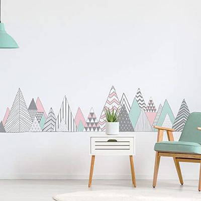 Stickers muraux - Décoration Chambre Salon - Autocollant Sticker Mural géant Montagnes scandinaves VIRUNGA - 60x90cm