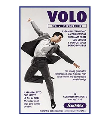 Scudotex Jambe Volo pour homme, compression forte, noir, 3 – 60 g