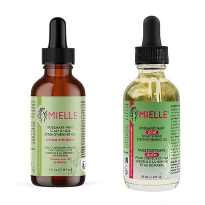 Mielle Rosemary Mint Scalp and Hair Strengthening 1 x Regular Oil 59 ml & 1 x Light Oil 59 ml Bundle