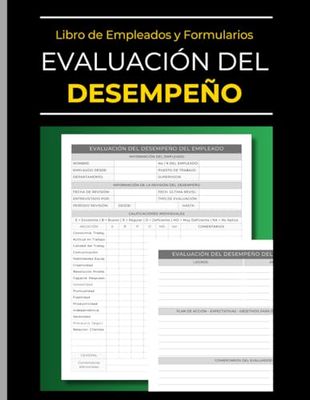 Libro de Registro de Evaluación del Desempeño del Empleado: Revisión y Evaluación del Rendimiento del Personal | Seguimiento de Habilidades y Experiencia | Cuaderno de Formularios