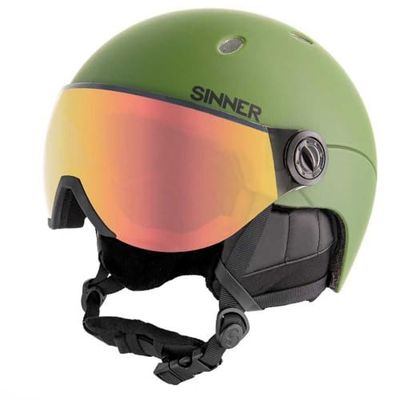Sinner Titanium Visor-mat Moss Green-Red Mirror Cat.2-M (55-58) helm, volwassenen, uniseks, meerkleurig (meerkleurig)