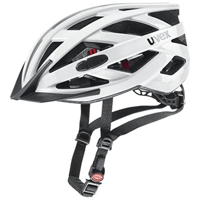 uvex i-Vo 3D, capacete todo-o-terreno leve unissexo, ajuste de tamanho individualizado, luz LED opcional, branco, 52-57 cm
