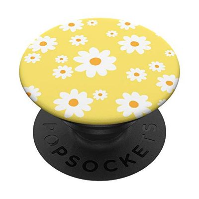 PopSockets Margherita gialla fiore carino fiori bianchi giardino PopGrip: Impugnatura per Telefoni Cellulari e Tablet Intercambiabile