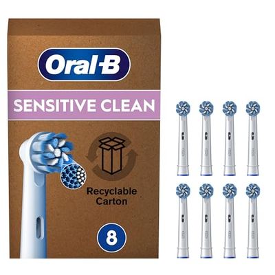 Oral-B Pro Sensitive Clean Recambios para Cepillo de Dientes Eléctrico, Pack de 8 Cabezales, Blanco - Originales (Tamaño Buzón)