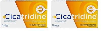 Cicatridine - Suppositoires - favorise la cicatrisation anale - Hémorroïdes - Acide Hyaluronique Sel Sodique 5mg - Dispositif médical - 10 suppositoires (Lot de 2)