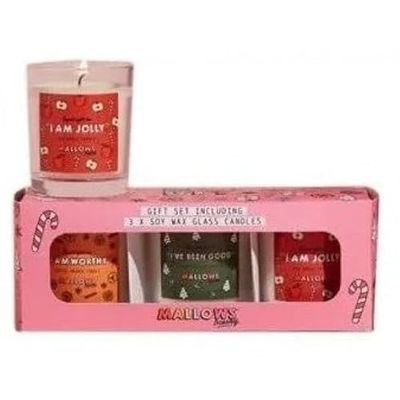 MALLOWS BEAUTY Lot de 3 bougies de Noël (3 bougies)