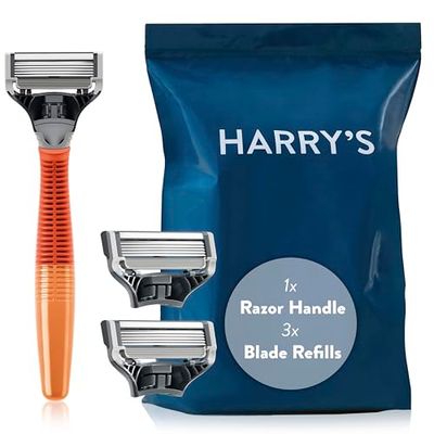 Harry's Starter Set, Includes Weighted Handle and 3 Razor Blade Refills