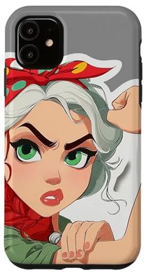 Femme Forte avec Foulard Rouge Coque pour iPhone 11